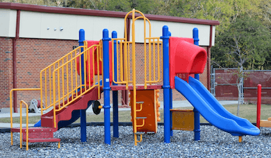 Playground Rubber Mulch and Playset