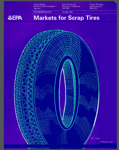 Markets for scrap tires report cover from EPA