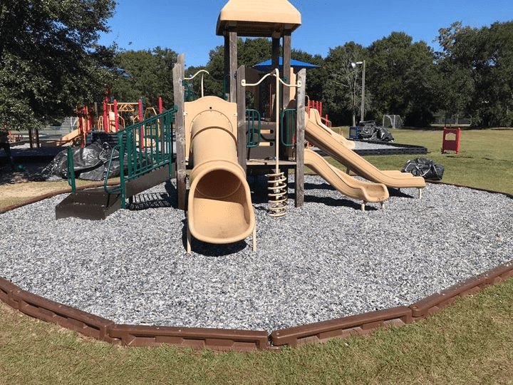 Jelly Bean Rubber Mulch on school playground 