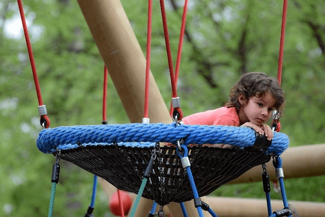 child, playground, girl