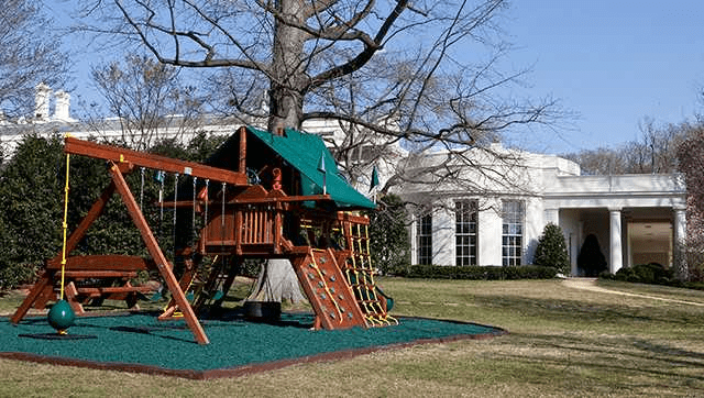 President Obama's daughter's playground w/ rubber tire mulch